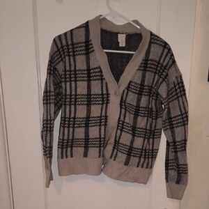 Joie | Checkered Cardigan - Black and Tan